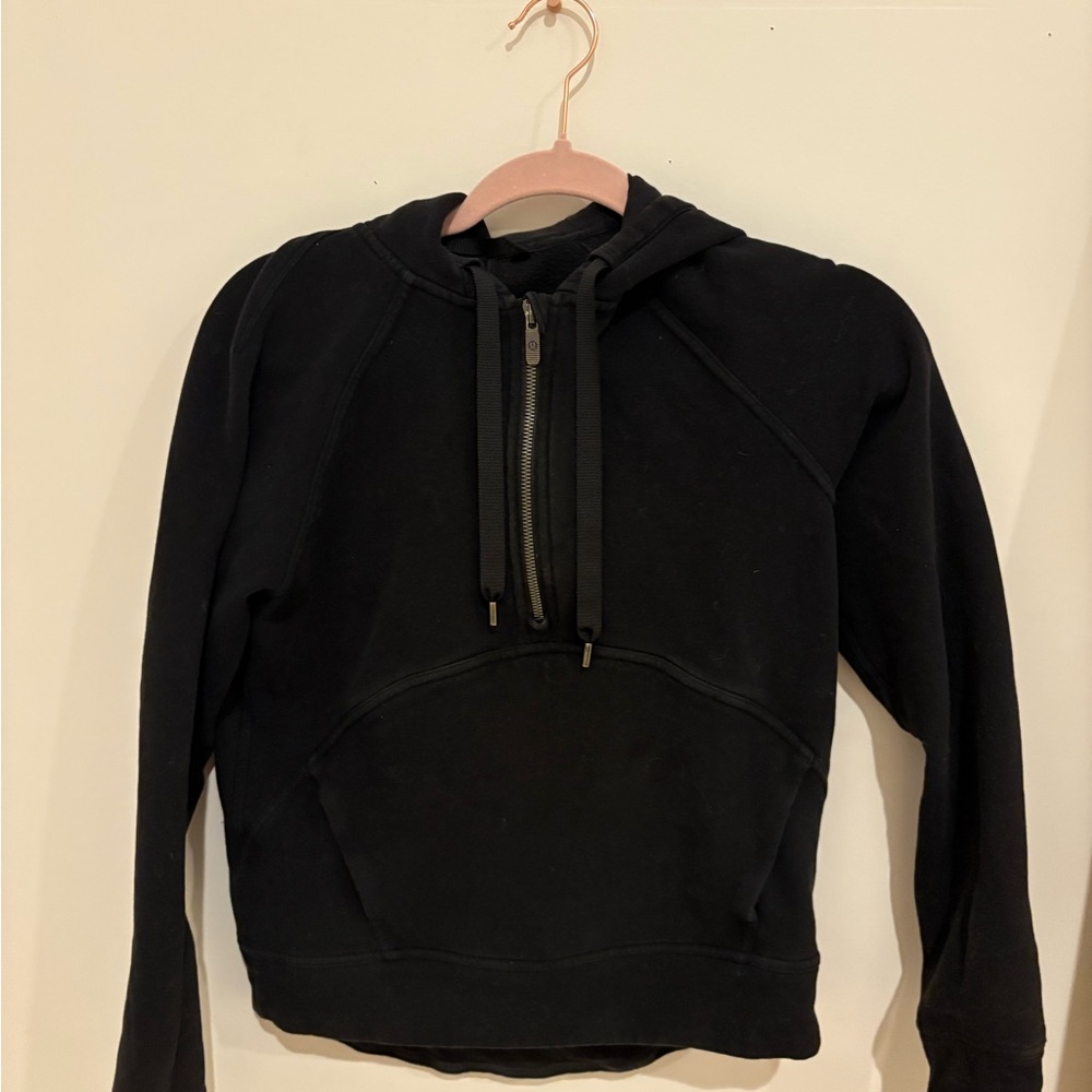 Black Hoodie with Front Zipper